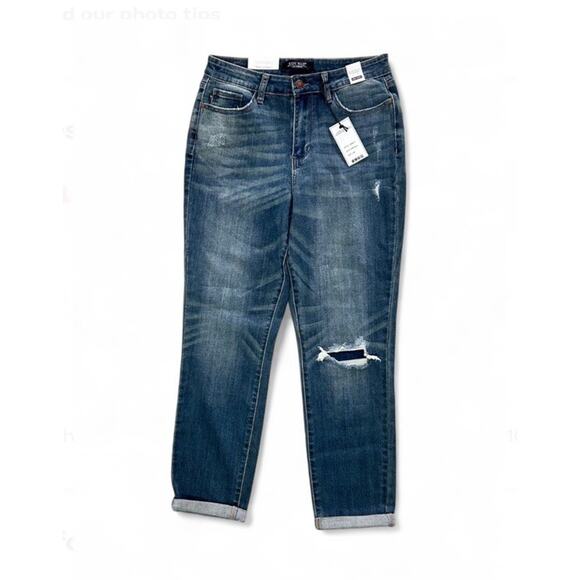 Women's Blue Distressed Jeans - Picture 1 of 6